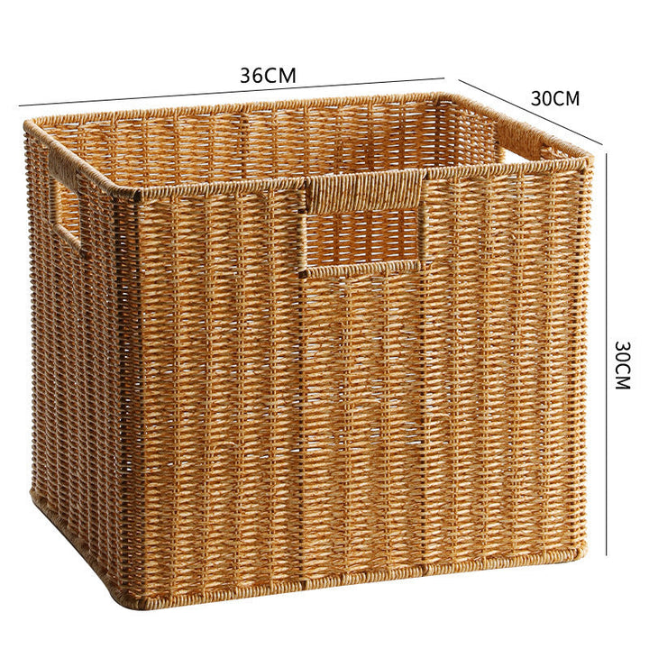 Handcrafted wicker storage unit, helps maintain a neat environment.