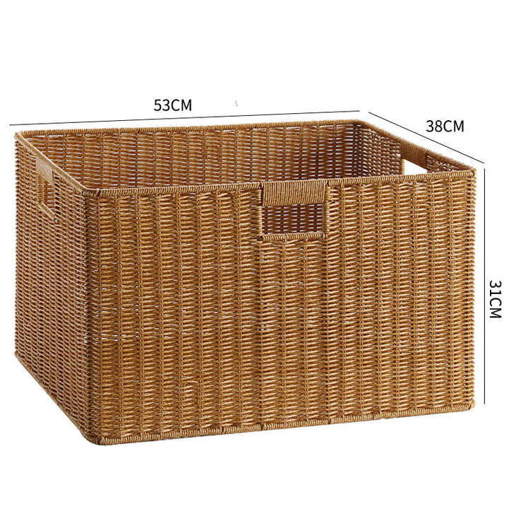 Decorative handcrafted bin, enhances your home's storage capabilities.