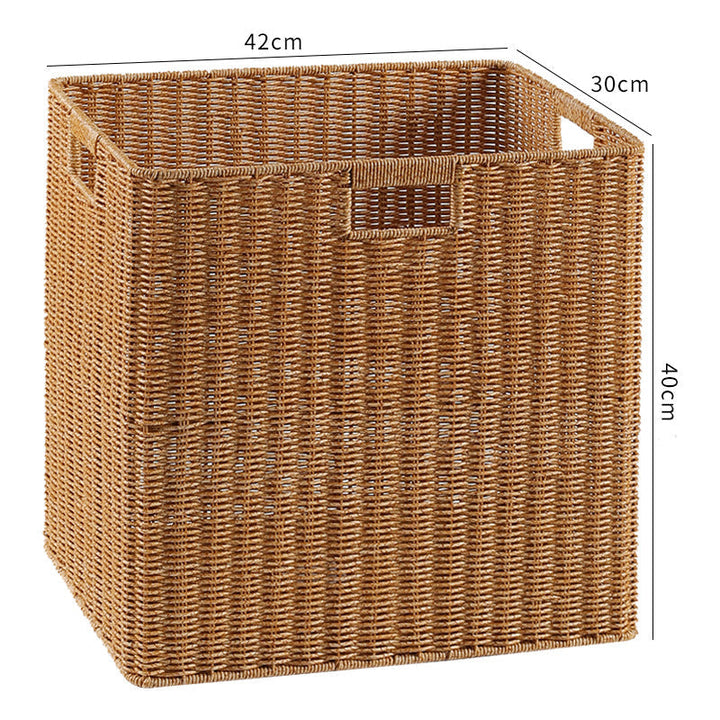 Wicker rectangular storage, a stylish way to keep things tidy.