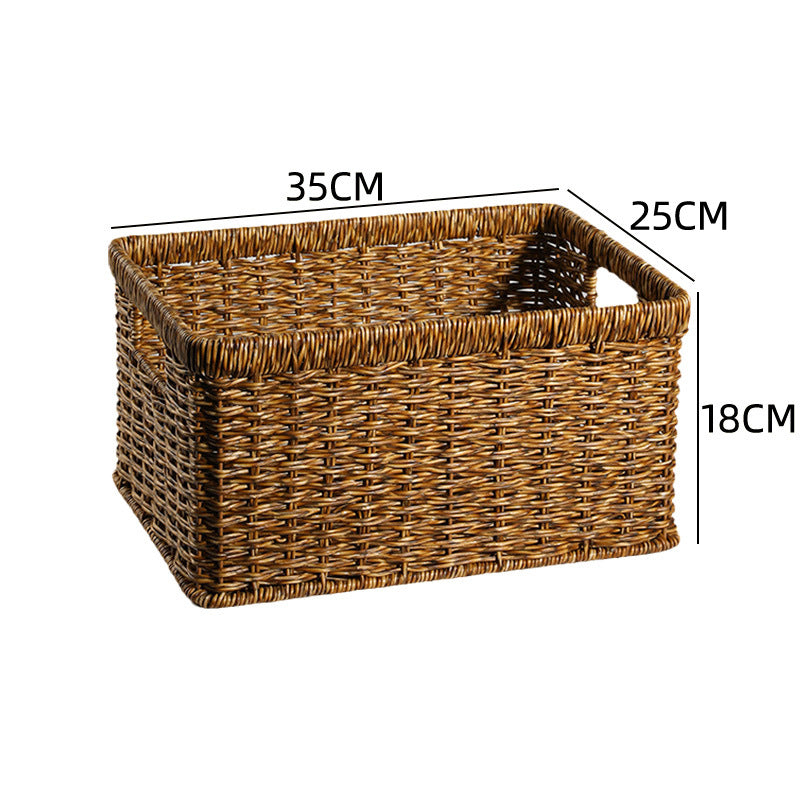 Decorative woven basket, suitable for various storage needs.