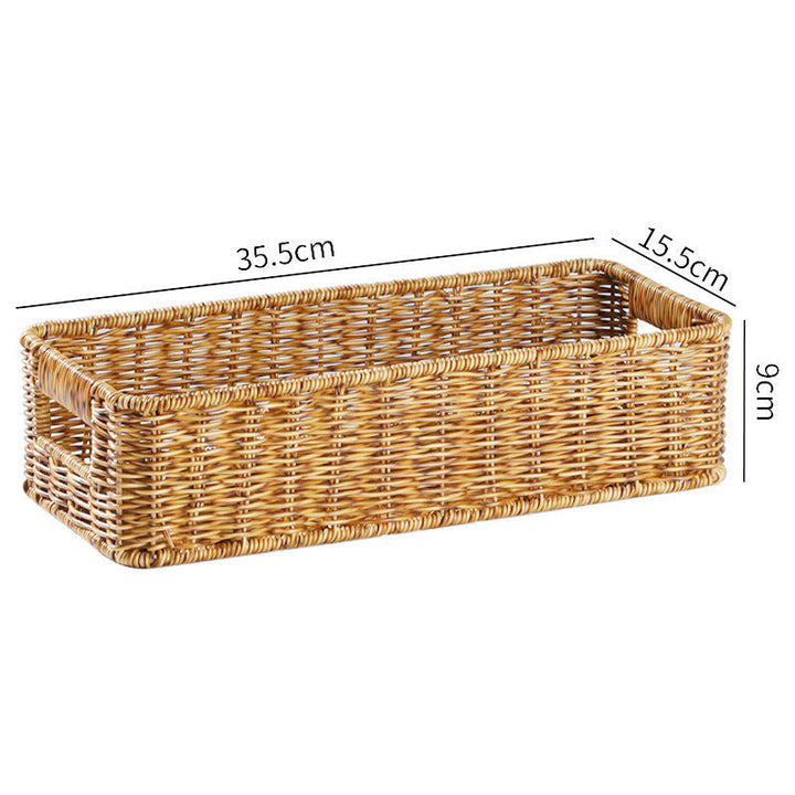 Wicker organization bin, perfect for a clean and orderly home.