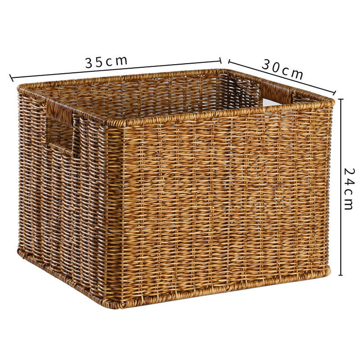 Natural rectangular basket, a simple yet effective storage solution.