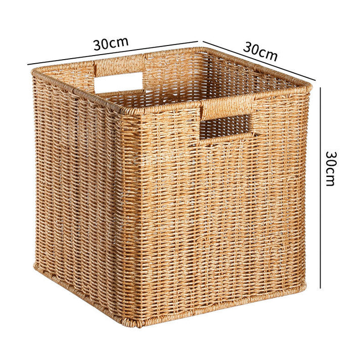 Handcrafted storage bin, ideal for a minimalist or rustic aesthetic.