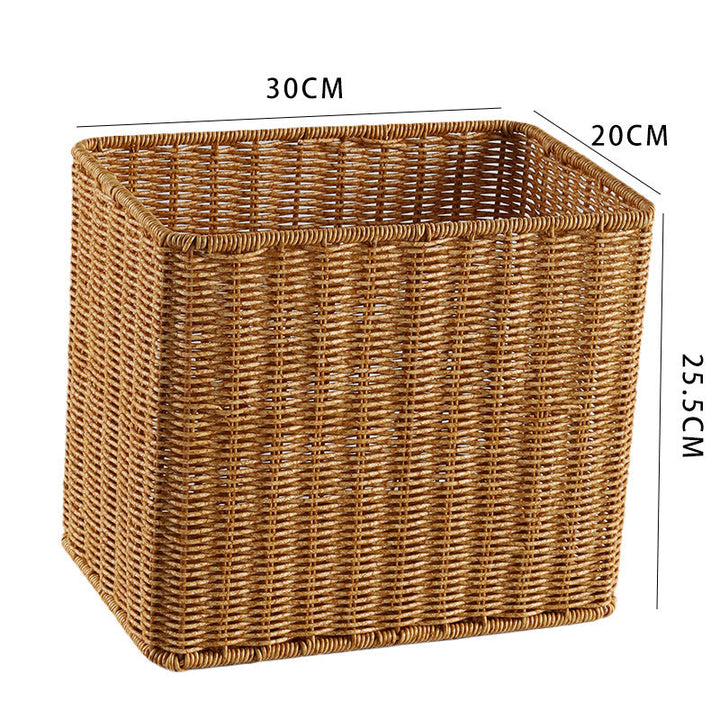 Rectangular woven storage unit, a practical and beautiful item.