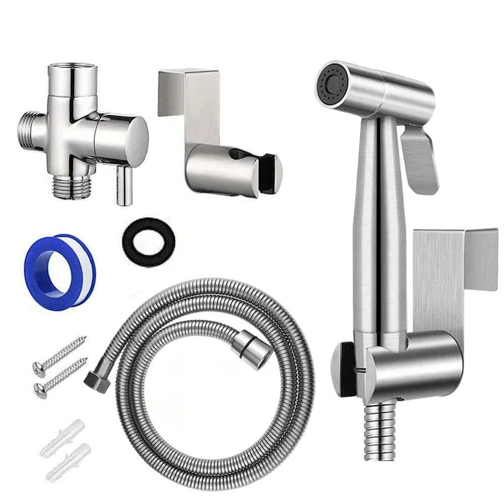 Handheld bidet sprayer for hygienic clean. Self-cleaning, adjustable pressure for personal hygiene.