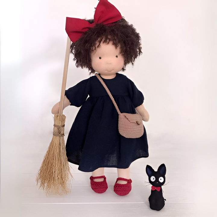 Cuddly Waldorf doll, handmade with natural cotton & wool, perfect soft toy for kids' imaginative play.
