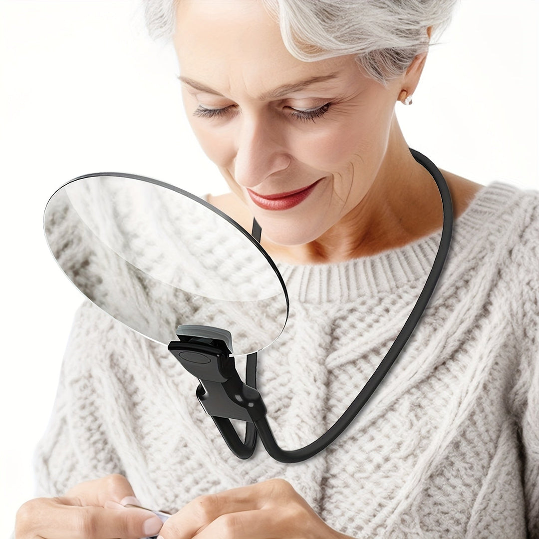 Hands-free 5X magnifying glass for reading, crafting & hobbies. Ideal visual aid for precision work & low vision.