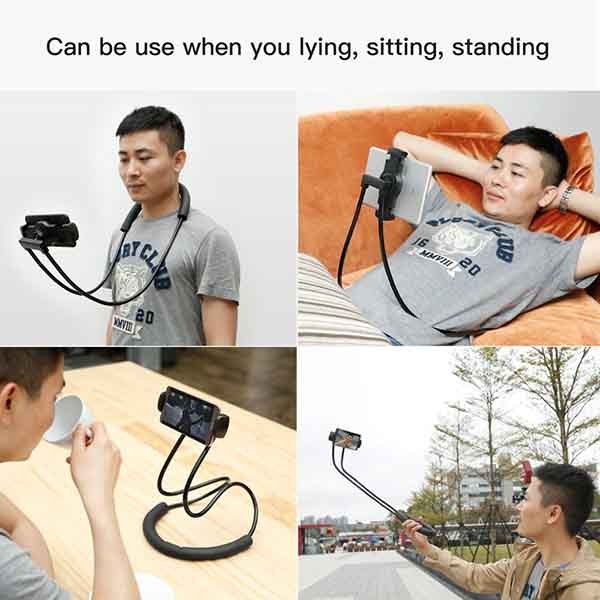 Flexible smartphone accessory and gadget, this neck stand offers comfortable, hands-free phone use anywhere.