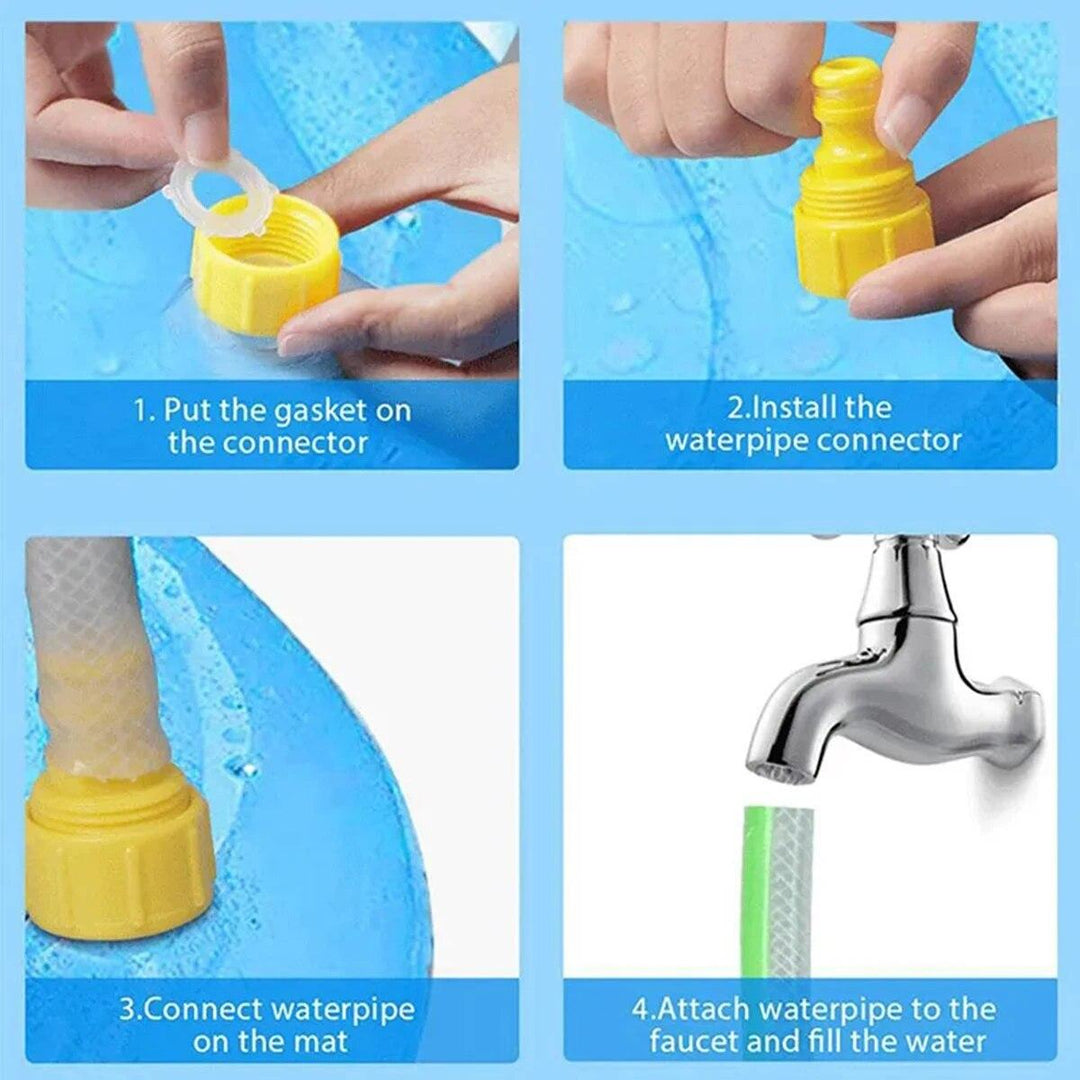 Summer pet fountain pool toy, durable water play for dogs, outdoor cooling mat pet supplies.