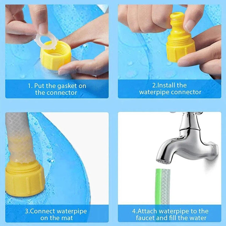 Summer pet fountain pool toy, durable water play for dogs, outdoor cooling mat pet supplies.