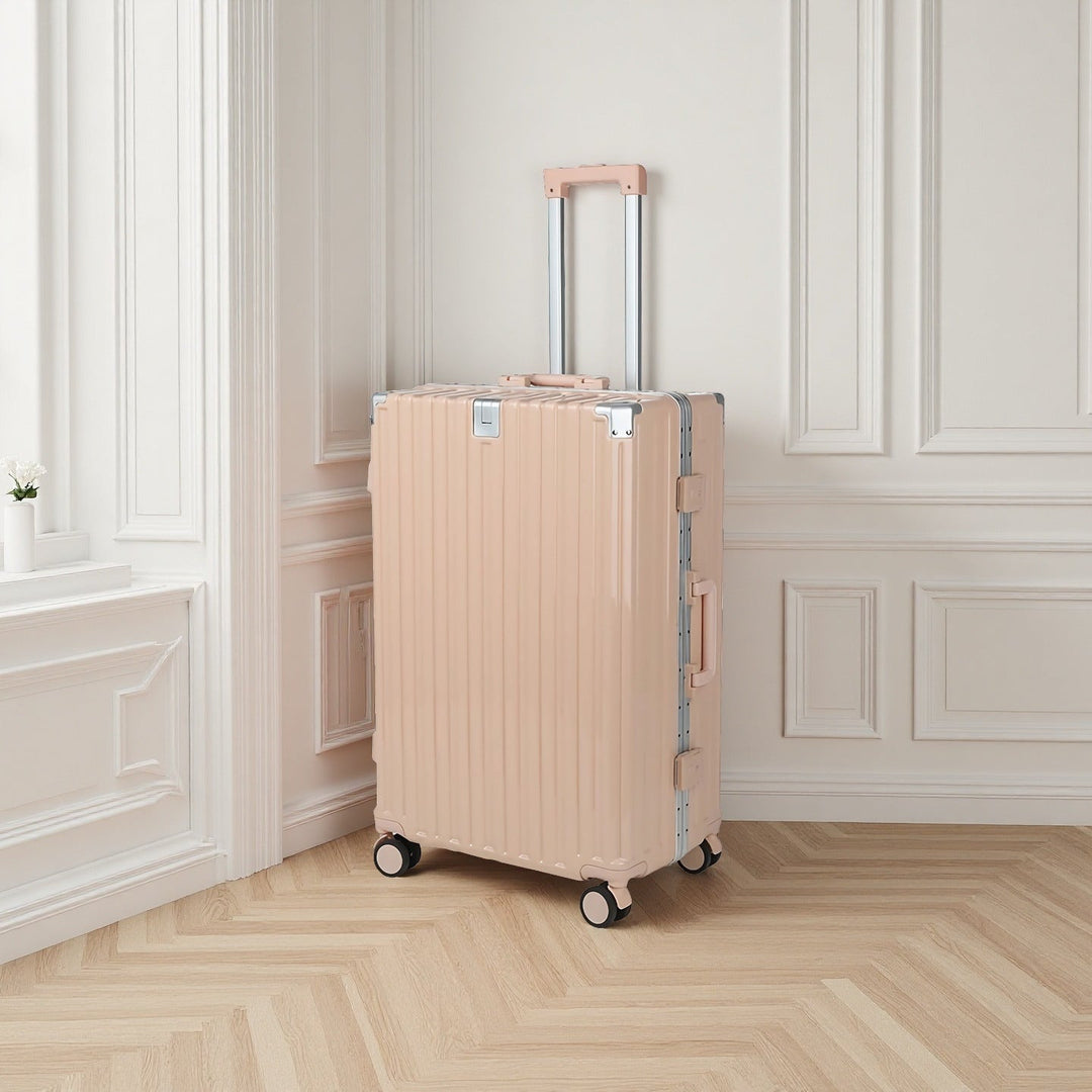 Sleek carry-on spinner luggage, ideal for effortless airport navigation & business travel.