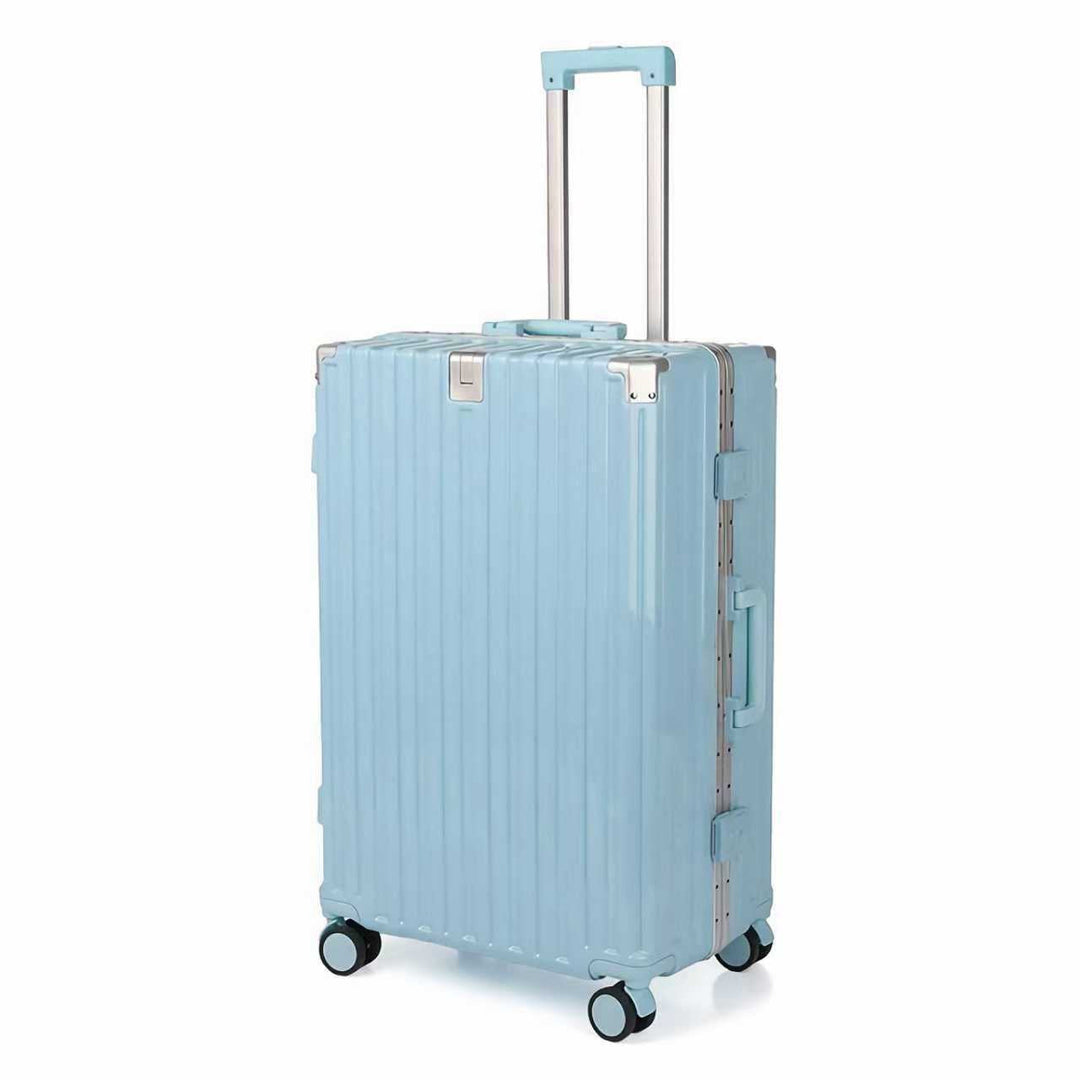 Durable spinner suitcase, essential travel gear for weekend getaways & international trips.
