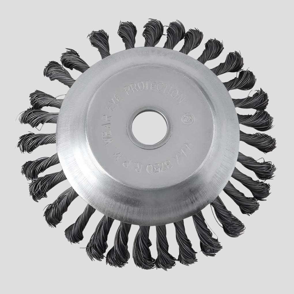 Efficient carbon steel weed removal tool, a versatile brush head for various trimmers, improving lawn care tasks.