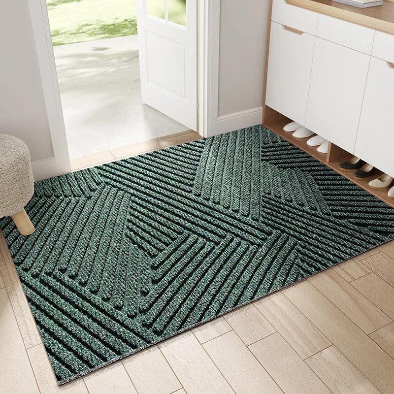 Versatile non-slip mat, ideal for outdoor or indoor entryways, traps dirt effectively.