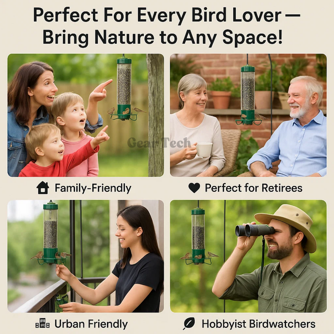 Squirrel-proof heavy-duty bird feeder, essential for garden wildlife & outdoor birdwatching.