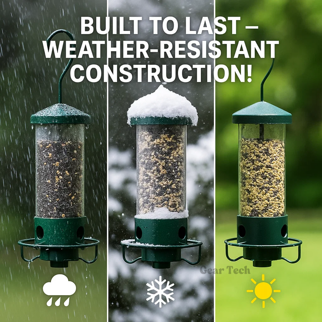 Outdoor garden decor: heavy-duty metal squirrel-proof bird feeder for nature lovers.