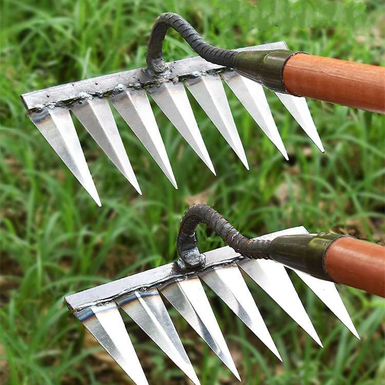 Premium heavy-duty steel weeding rake for durable and long-lasting lawn maintenance.