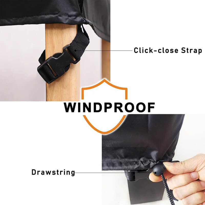 Secure heavy-duty outdoor furniture cover. Waterproof & durable with strong seams for patio sets.