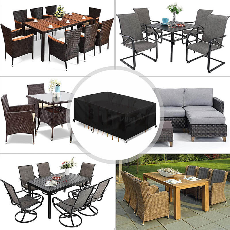 Durable, weather-resistant patio furniture cover. Heavy-duty waterproof fabric for outdoor garden sets.