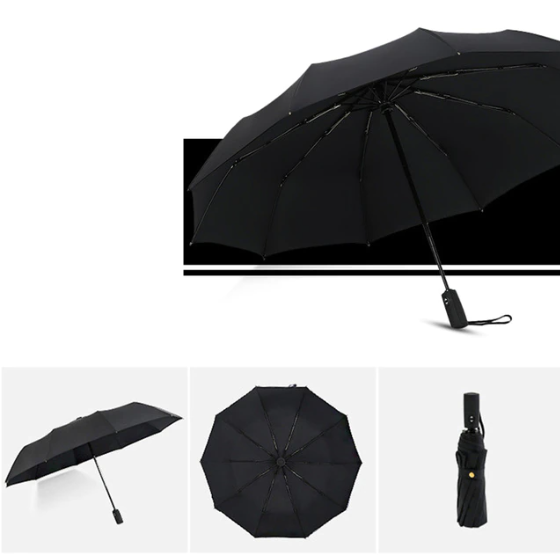 Compact & portable storm umbrella, ideal travel accessory for unisex weather protection. Easy to carry.