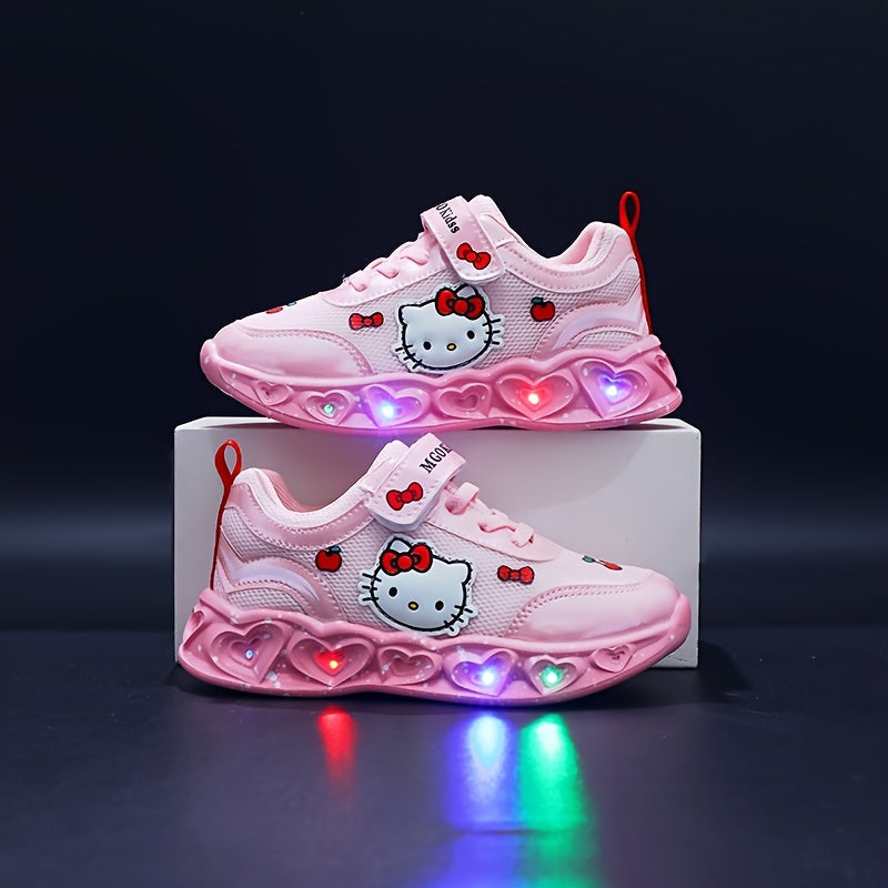 Hello Kitty light-up sneakers for kids, perfect for active play & fun.