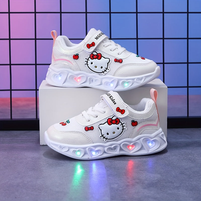 Light-up Hello Kitty sneakers for kids. Fun, durable, and breathable for all activities.