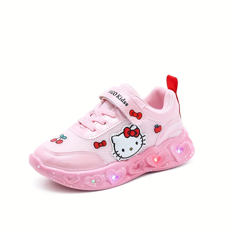 Children's active play Hello Kitty light-up shoes. Cushioned & breathable design.