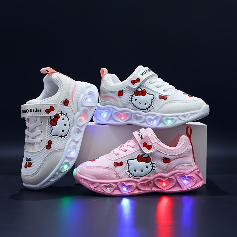 Activewear Hello Kitty light-up sneakers for kids. Cushioned & breathable design.