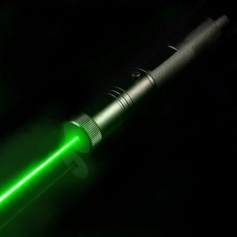High power green laser pointer for outdoor exploration, stargazing, & camping. Rechargeable & long-range beam.