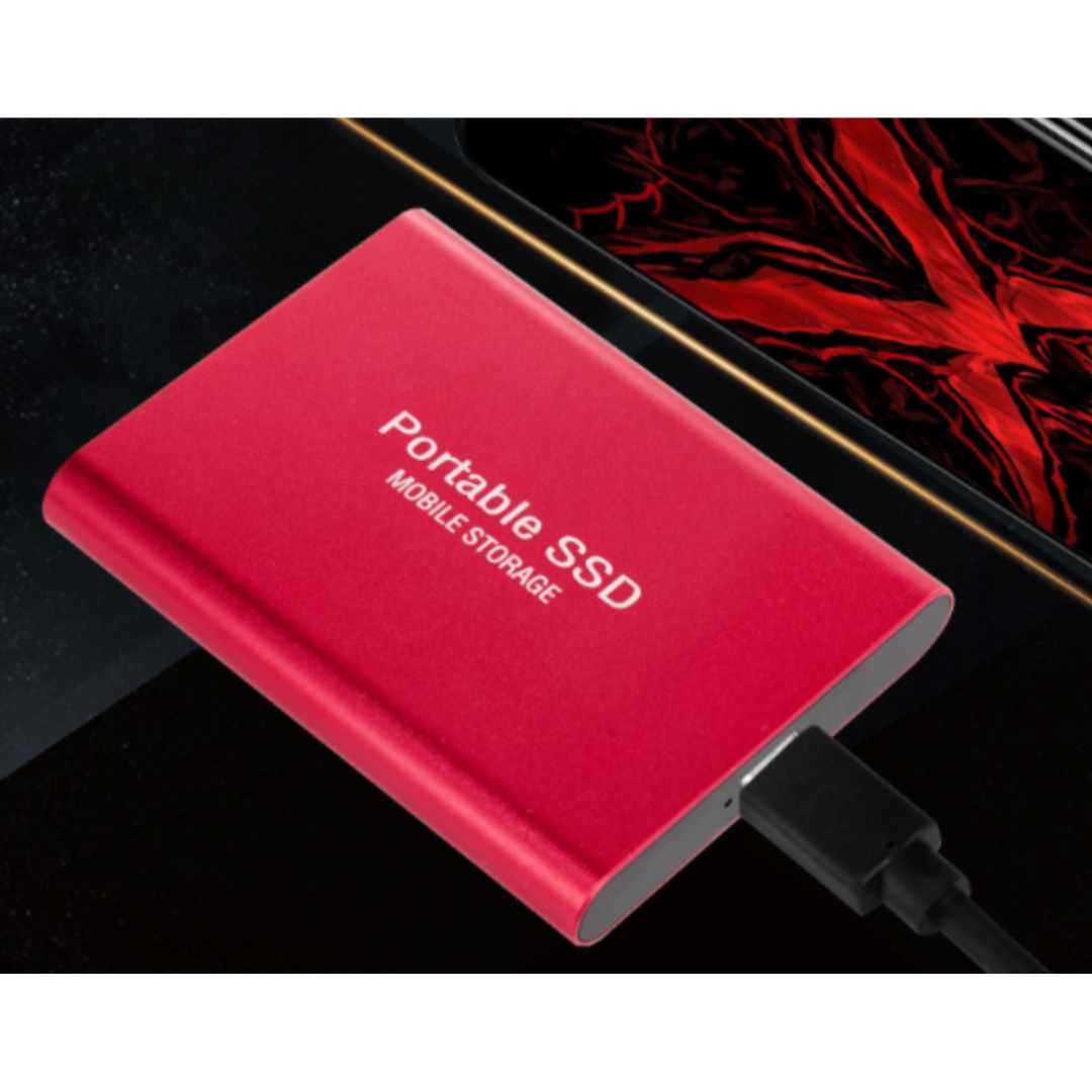 Portable 2TB USB-C external SSD, ideal for high-speed data transfer & digital storage on the go. Fast backup drive.
