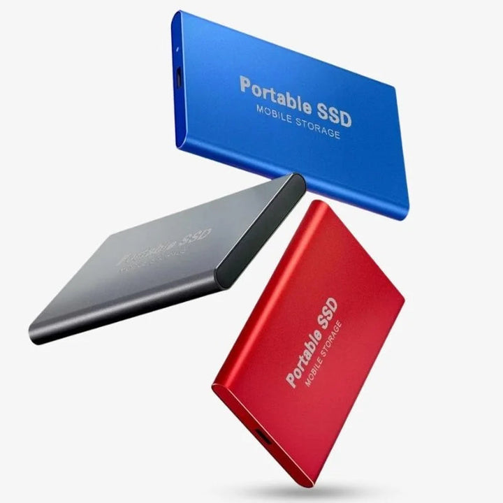 Secure data backup with this high-speed portable external SSD, compatible with Mac and PC.