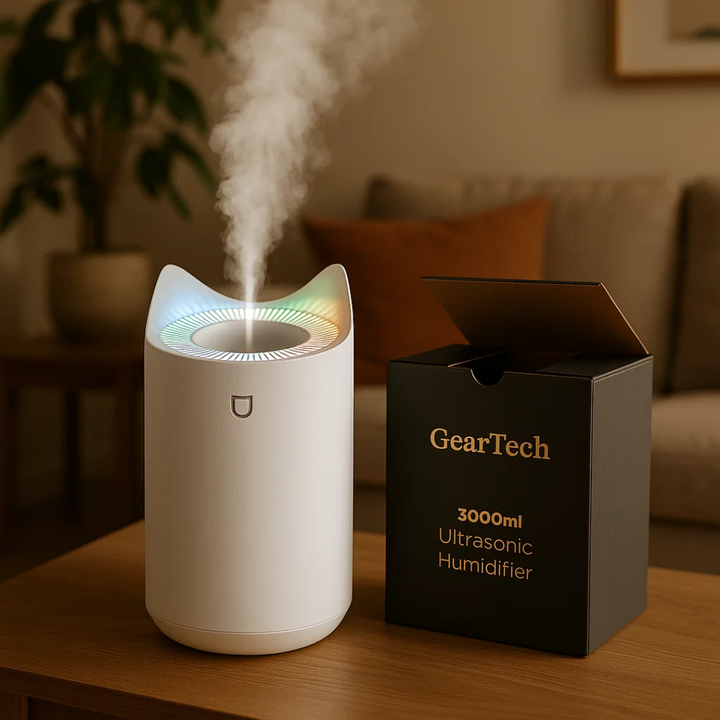 Powerful ultrasonic humidifier with 101 fl oz for extensive dry air relief and home wellness.