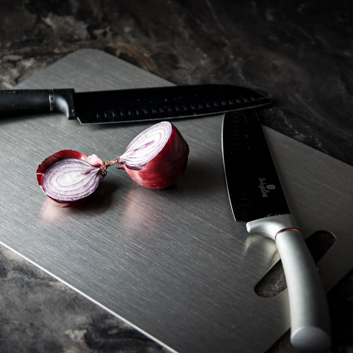 Ultra-durable titanium cutting board, perfect for long-lasting, safe kitchen food prep.