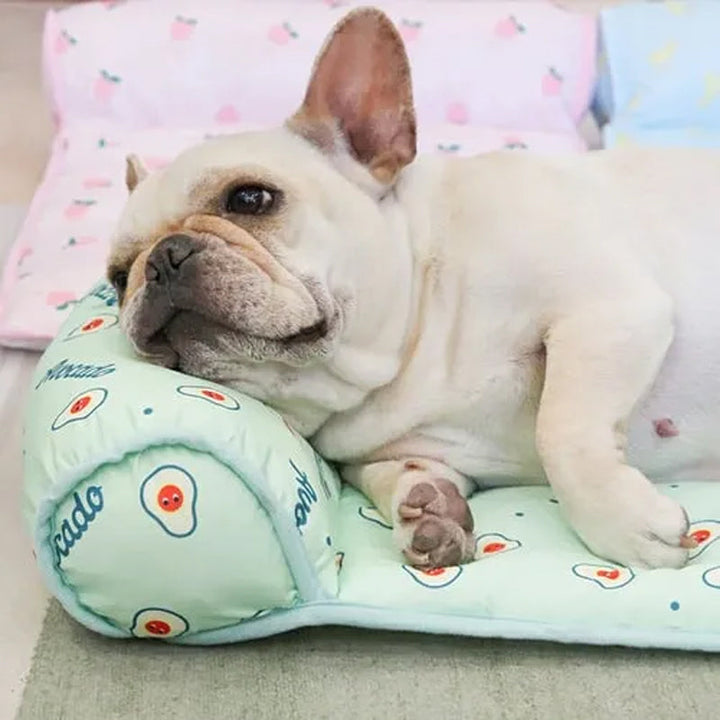 Comfortable ice silk cooling mat for dogs & cats, a washable summer pet bed.