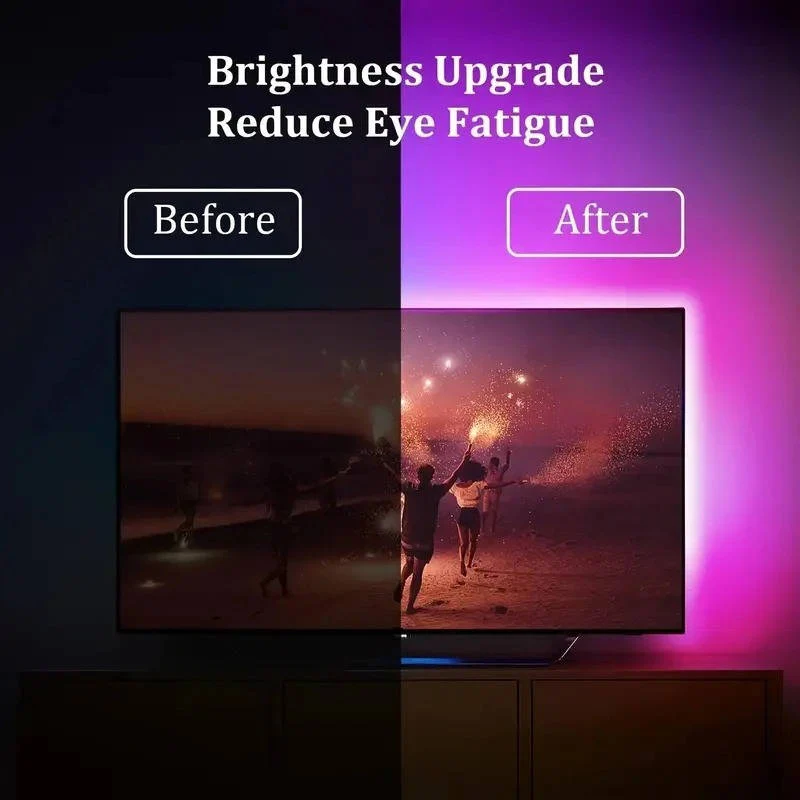 Enhance movie night with an immersive LED TV backlight strip, offering dynamic screen-synced ambient lighting.