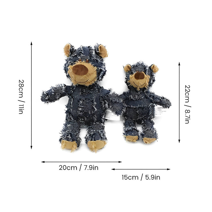 The ultimate indestructible plush bear dog toy. Built for aggressive chewers & strong dogs. A safe chew.