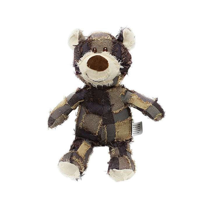 Tough, heavy-duty plush bear chew toy for aggressive chewers. Indestructible design for strong dogs.
