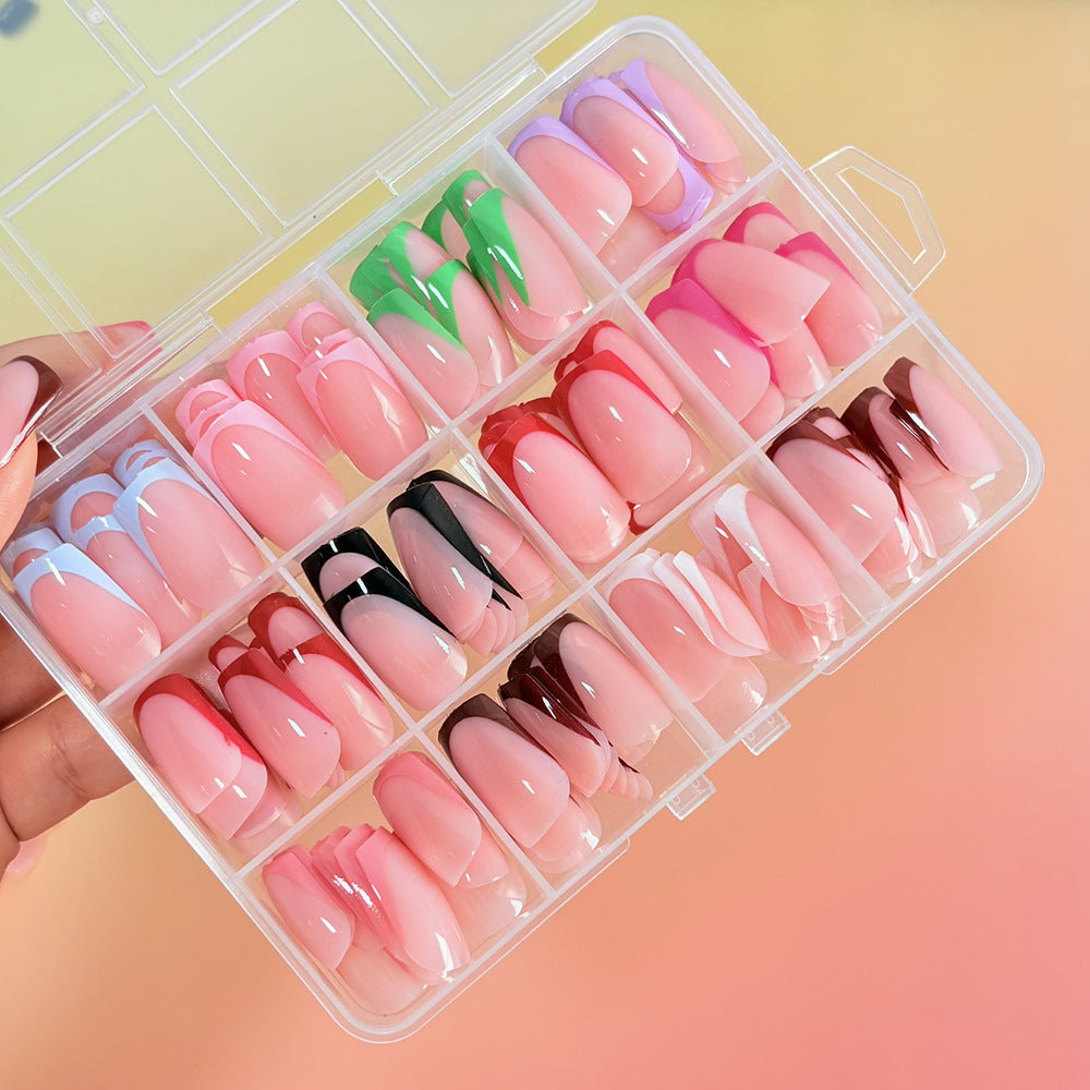 Instant green press-on nails for women, reusable false nails, quick DIY manicure & salon-quality nail art at home.