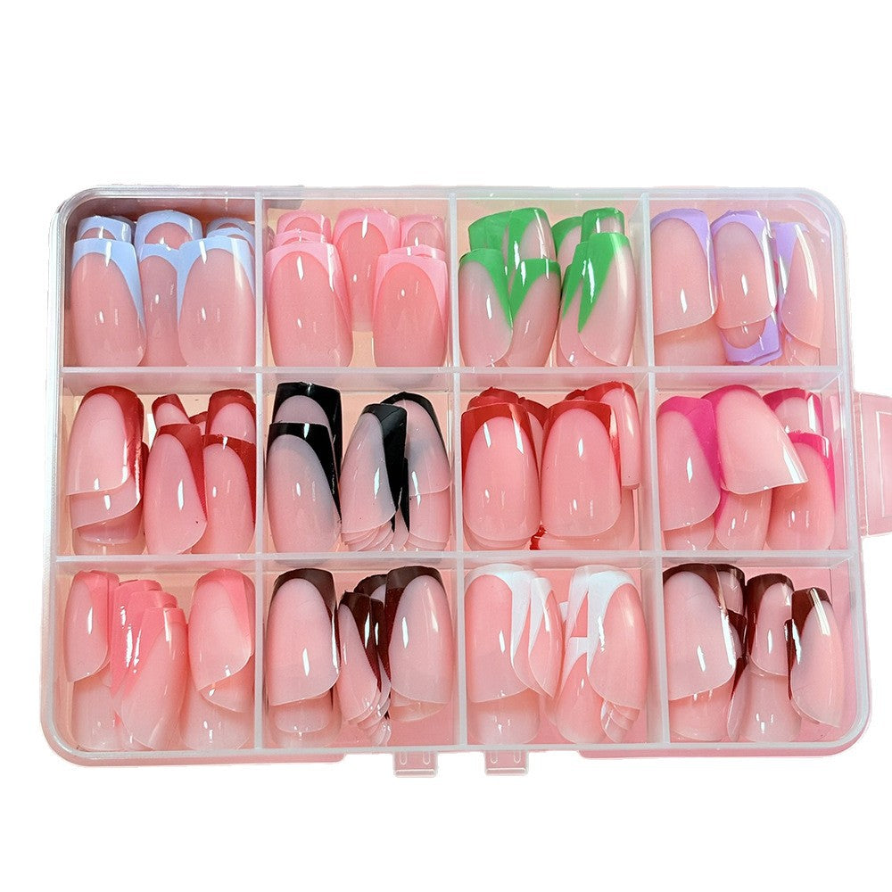 Elegant green press-on nail set for women, reusable and instant false nails for a perfect, salon-style manicure at home.