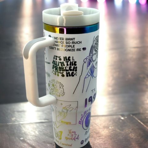 Reusable travel mug, double-wall insulated stainless steel for extended hot or cold beverage enjoyment.