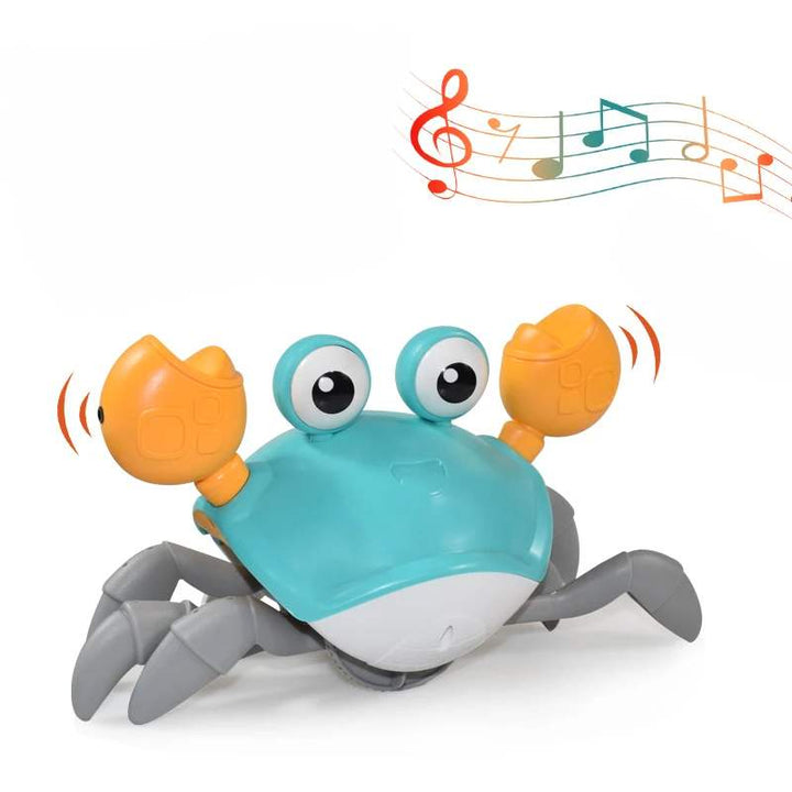Unisex interactive crawling crab toy with sounds & lights. Promotes sensory play, motor skills & infant development.