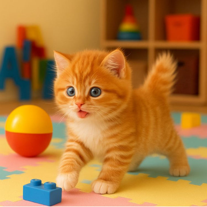 Kids' interactive plush cat toy with lifelike movements, promoting imaginative play & pet care.