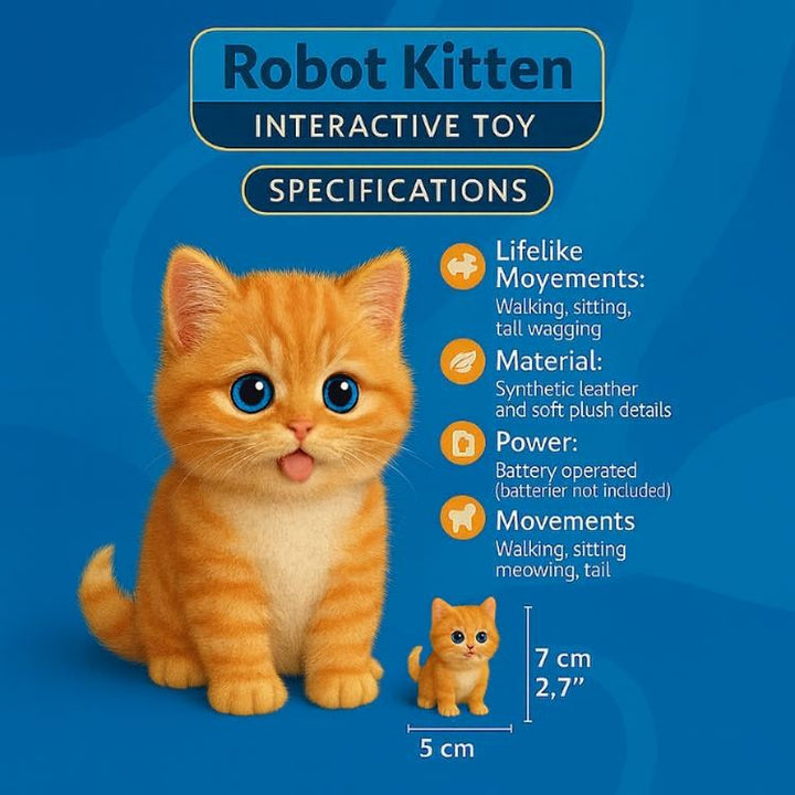 Soft interactive plush cat toy, fostering empathy & imaginative play for children aged 3+.