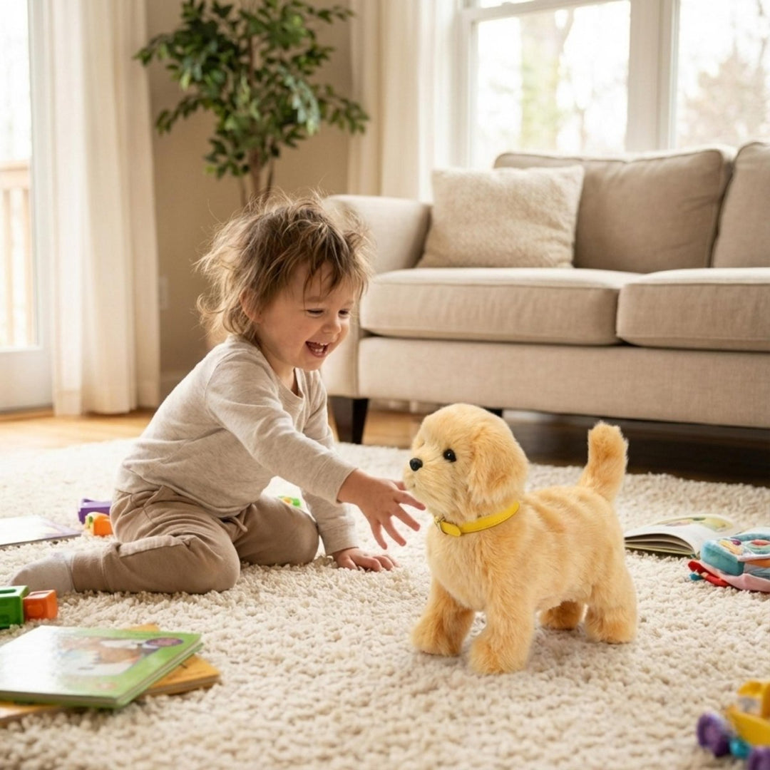 Imaginative play with an interactive robot puppy, a cuddly children's toy and electronic pet for endless fun.
