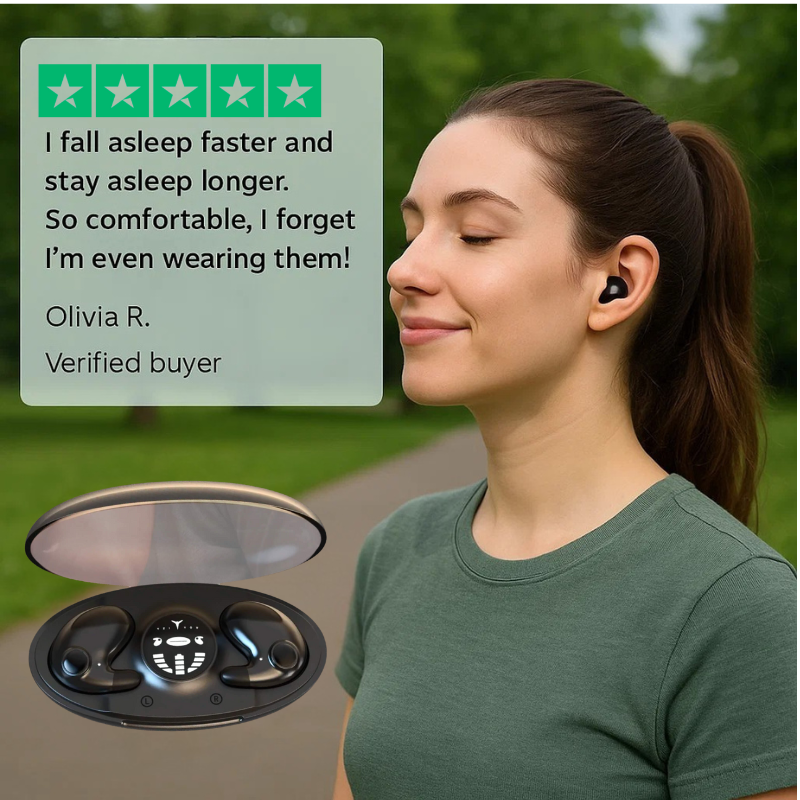 Invisible wireless sleep headphones for side sleepers, ultra-comfortable for peaceful nights.
