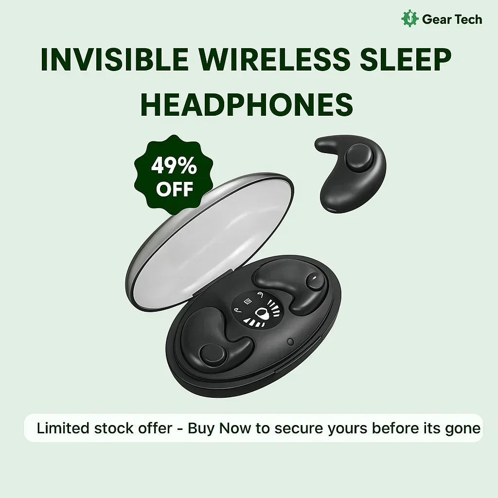 Wireless sleep earbuds with snug fit, ideal for travel and undisturbed sleep.