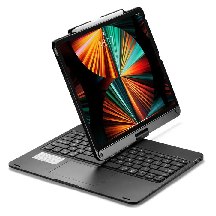 Smart iPad keyboard case with protective design, backlit keys, and an accurate trackpad.