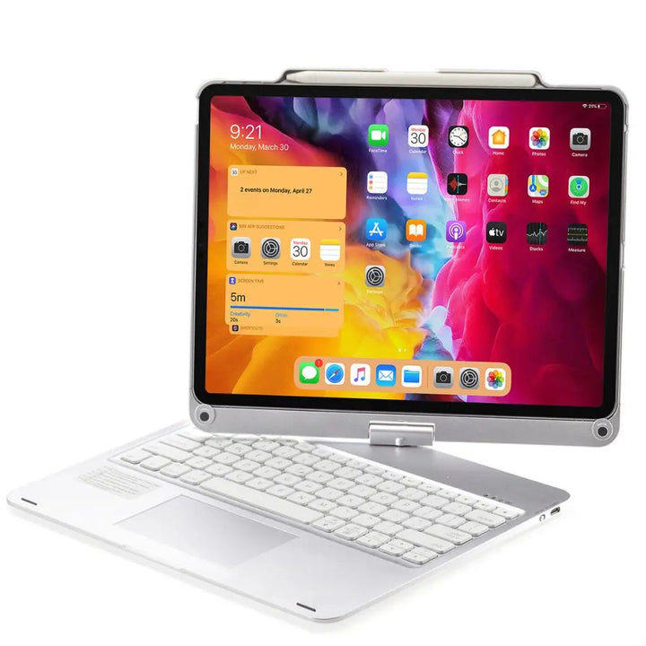 Boost efficiency with this iPad keyboard case: backlit keys, accurate trackpad, & full cover.