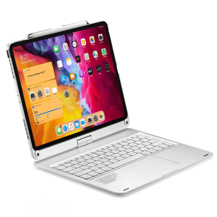 Convert your iPad to a laptop with this backlit keyboard case and intuitive precision trackpad.