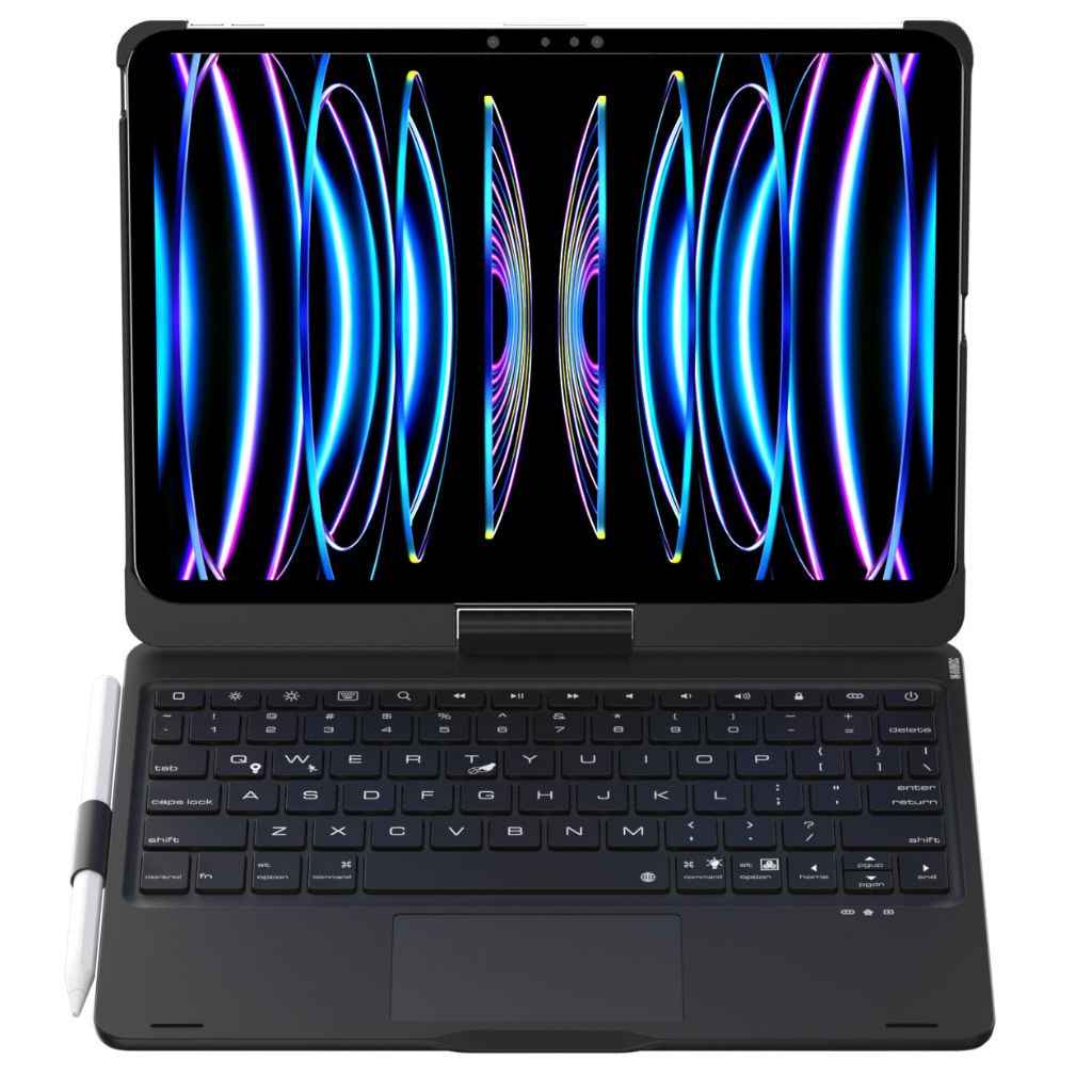 Transform your iPad into a workstation with this backlit keyboard case and responsive trackpad.